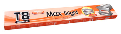 Aqua Zonic Max Bright T8 Double Light Unit Silver 2.5ft 75cm