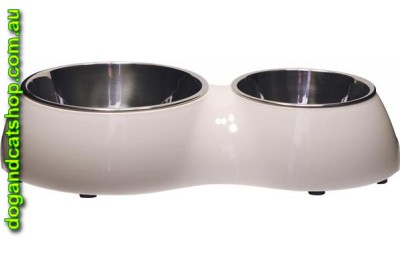 Catit 2 in 1 Style Durable Double Cat Diner White 160ml/350ml