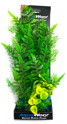 Deluxe Bunch Plant 16inch Ferns with Yellow Flowers