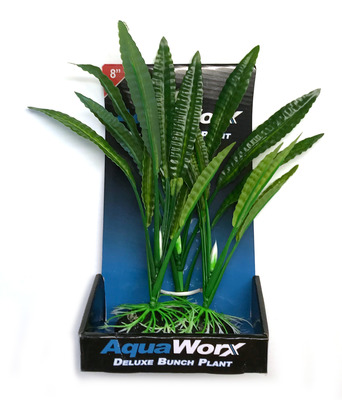 Deluxe Bunch Silk Plant 8inch Ribbed Slim Leaves