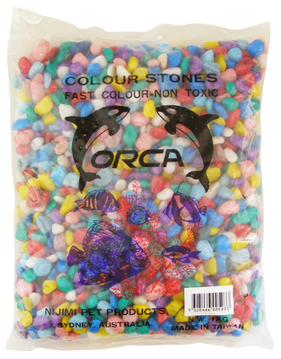 Orca Coloured Aquarium Stones Assorted Deep Colours 1kg