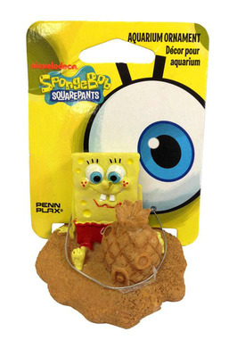 Penn-Plax SpongeBob Squarepants Resin Replica Pineapple Home Sand Castle