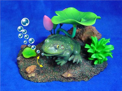 Action Aquarium Bubblers Frog and Plants
