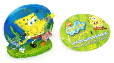 Penn-Plax Spongebob Squarepants Aerating Ornament Blowing Bubbles
