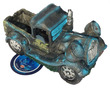 Aqua Decore Neptune Old Car Blue Ute