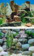 Aquarium Background Double Sided 60cm - Overlapped Rock and Cobbles