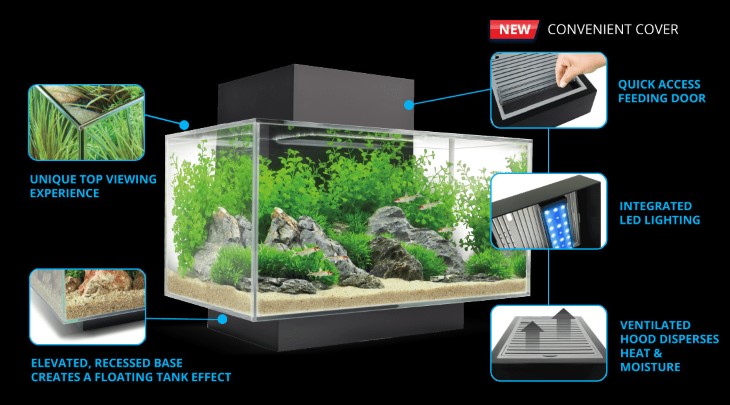 Fluval EDGE 2.0 Aquarium 46L Black The Aquarium Australia