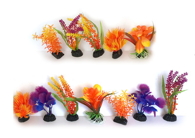 AquaWorx Fluoro Plastic Plant Pack 4inch 12 Pack