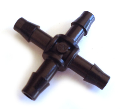 Aquarium Airline Barbed Connector Cross 4mm