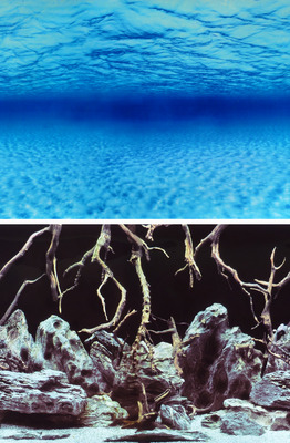 Seaview Aquarium Background Double Sided  high - Deep Blue  Seascape-Mystic River - The Aquarium Shop Australia