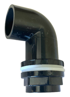 Aquarium Bulkhead with Elbow and O Rings 25mm Inner Dia