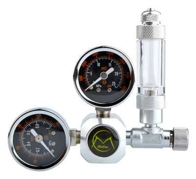 Dual Gauge CO2 Regulator (W21.8) Side mount with bubble counter