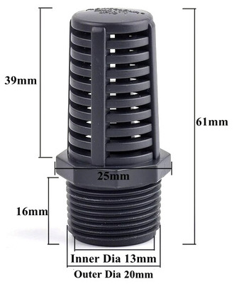 Aquarium Strainer 20mm Outer Diameter Threaded Type