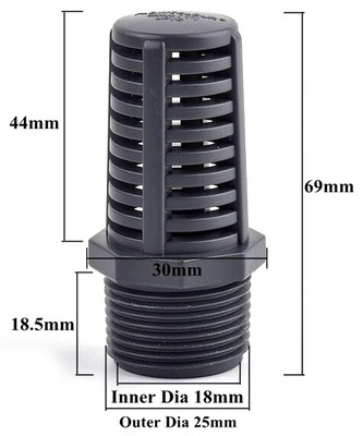 Aquarium Strainer 25mm Outer Diameter Threaded Type