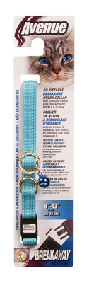 Avenue Breakaway Nylon Cat Collar Carded Light Blue