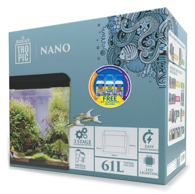 Bioscape Nano Aquarium 61L 58 x 29 x 49cm Black