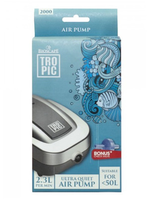 Bioscape Tropic Aquarium Air Pump 2000 Single Outlet with Check Valve