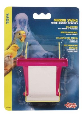 Bird Swing Mirror on Card 12cmx10cmx3cm