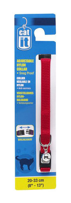 Catit Nylon Breakaway Adjustable Cat Collar Red