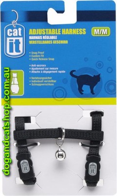 Catit Nylon Cat Adjustable Harness Black Large