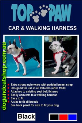 Dog Car Harness Set Black Medium