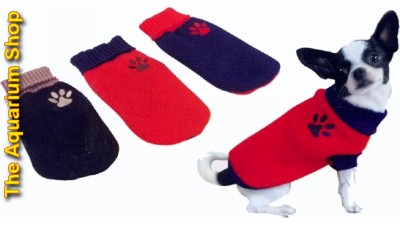 Dog Jumper - Blue with Red Paw Small 25cm