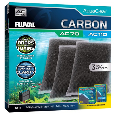 Fluval AC70/110 Activated Carbon Insert ( 3 Pack ) Filter Media 