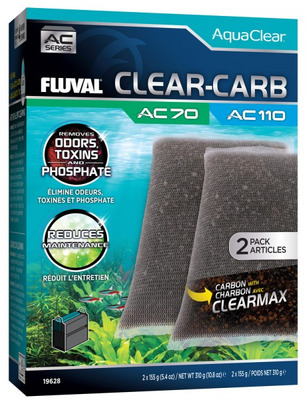 Fluval AC70/110 Clear Carb Insert ( 2 Pack ) Filter Media 