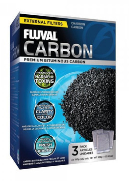 Fluval Carbon External  Filter Media 300g (3 x 100g Bags)