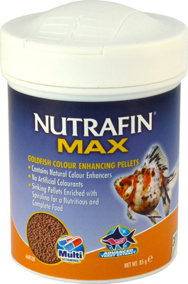 Nutrafin Max Goldfish Colour Enhancing Sinking Pellet Food 85g. 1mm pellets