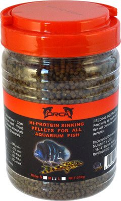 Orca Hi-Protein Sinking Pellet Fish Food 500g Medium Pellet