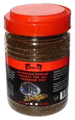 Orca Hi Protein Sinking Pellet Fish Food 500g Small Pellet