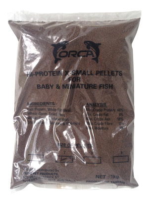 Orca Hi-Protein Sinking Pellet Fish Food 1kg X-Small Pellet (size 2)