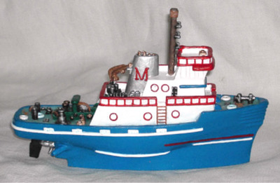 Modern Tow Boat Dark Blue