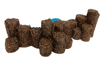 Wooden Post Enclosure Fishtank Ornament 24cm